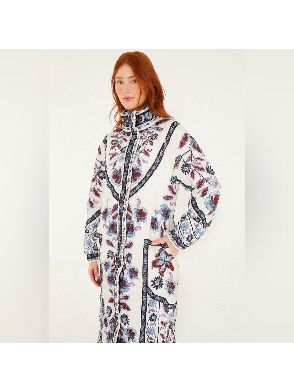 Farm Rio Black Marcelle Reversible Maxi Puffer Jacket - Picture 6 of 12